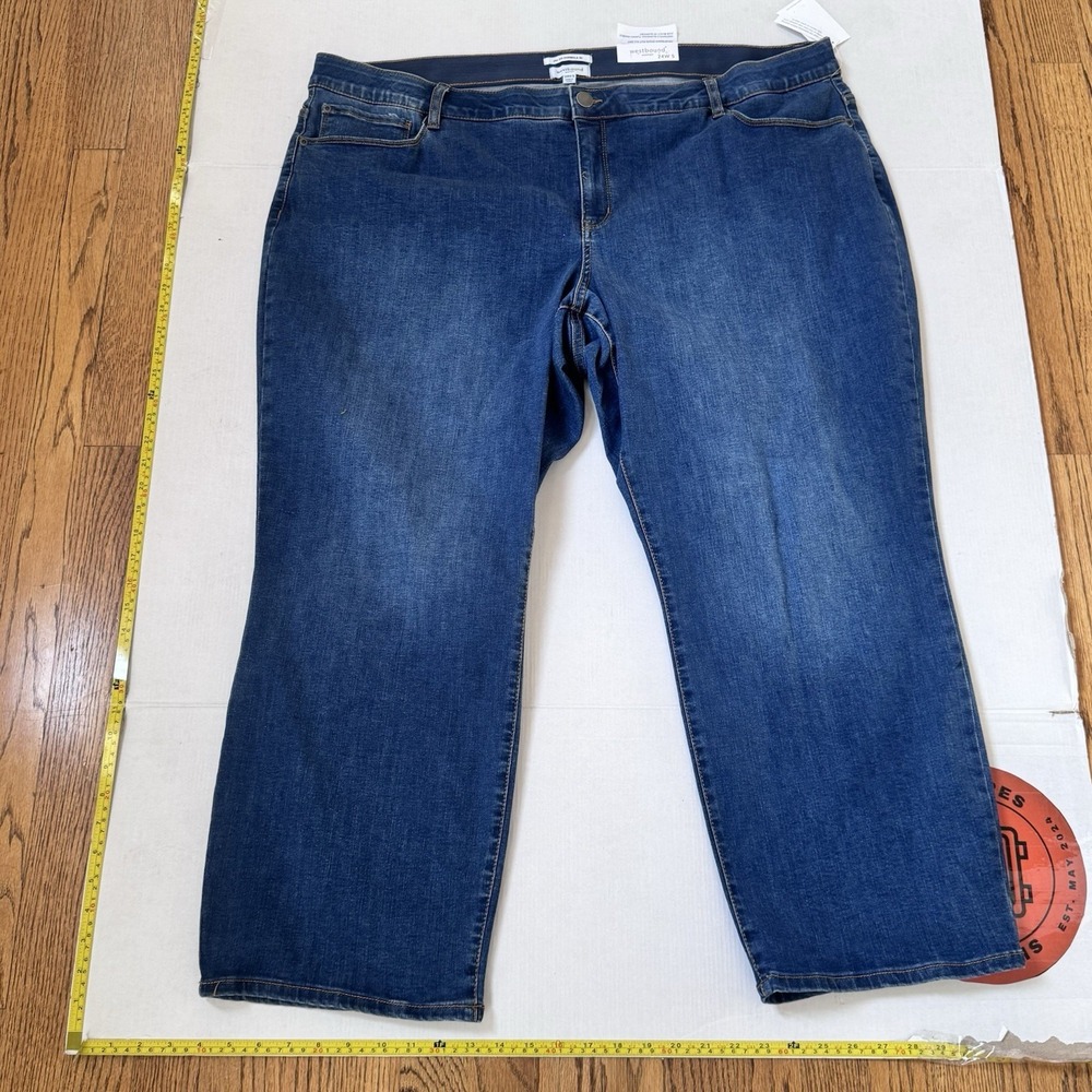 Westbound Jeans Womens Size 24w short Mid Rise  Straight Leg Blue‎ Denim